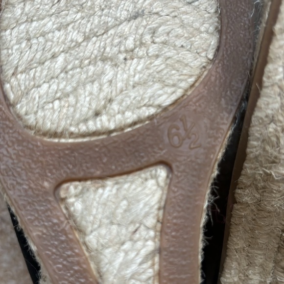 J. CREW Seville Stripe Espadrilles Black and White Perfect Wedge - Picture 11 of 11